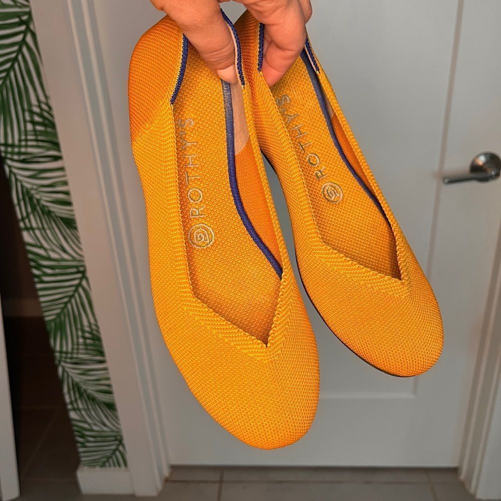 Rothy’s Textured Flats in Marigold